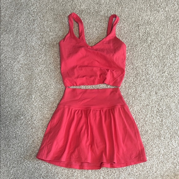 lululemon athletica Dresses & Skirts - Lululemon Athletica Red Skirt Set